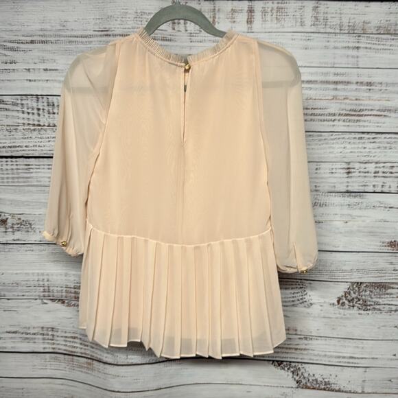 Ted Baker Blush Pink Pleated Top Size 4 - Picture 4 of 7